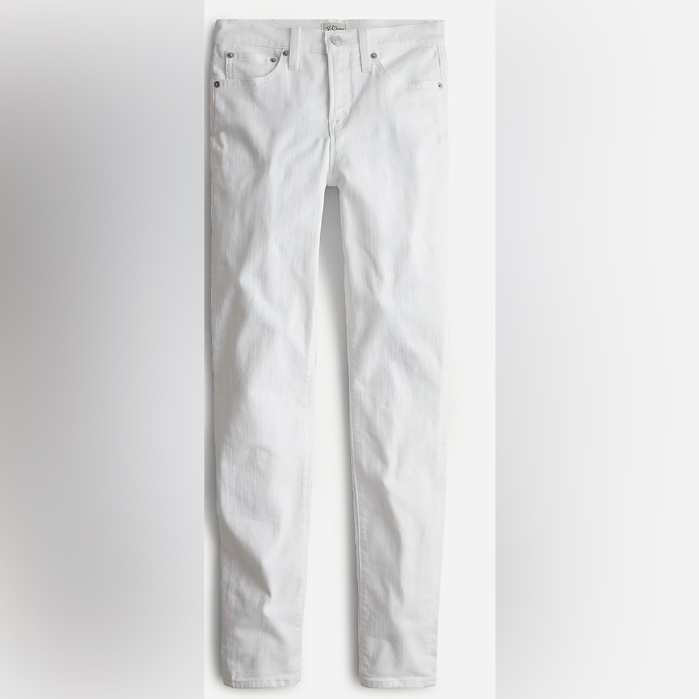 J.Crew 9” High Rise / High Waisted Toothpick Skinny Jeans White Stretch Denim 26